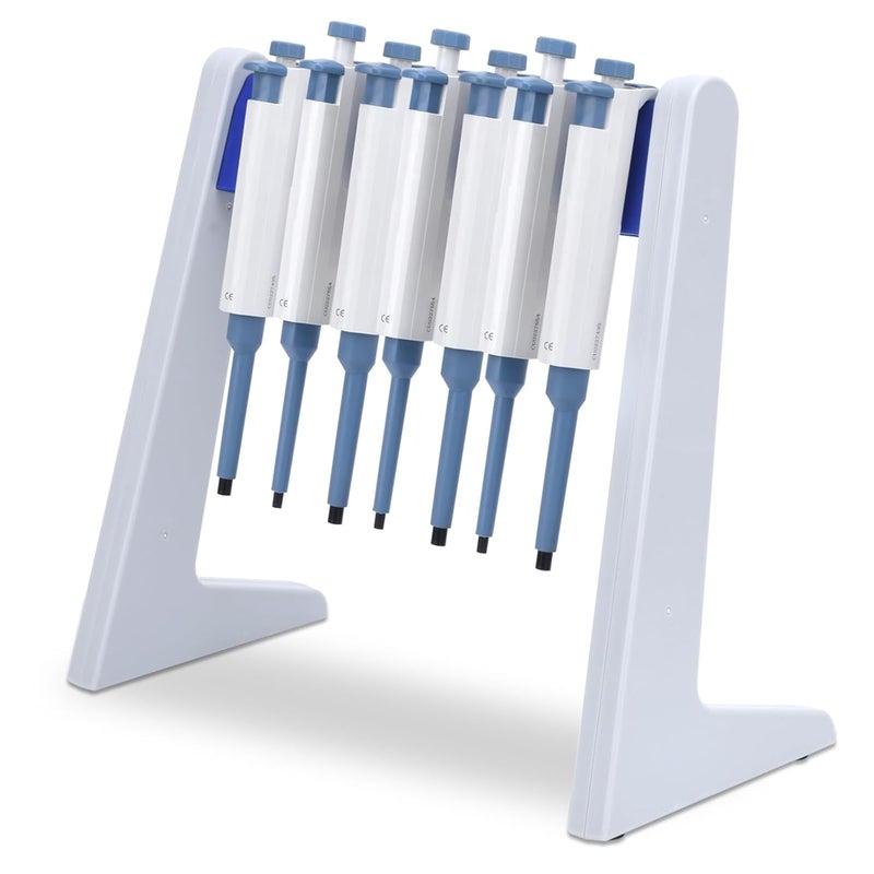 Weramics Store Plastic lab Pipette Rack Holder Stand Scientific Lab Linear Pipettor Holder Stand Bracket for Hanging 7-8 Laboratory Micropipette - Image 1